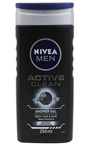 NIVEA Men Body Wash, Active Clean with Active Charcoal, Shower Gel for ...