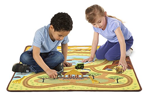 Melissa & Doug Round The Savanna Safari Activity Rug (39 x 36 inches ...